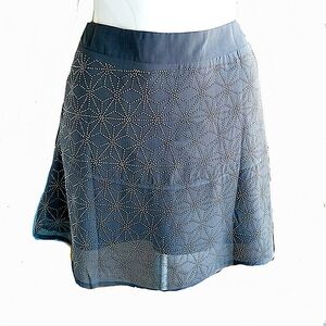 Ellus Collection Gray Lightweight Semisheer Stars Detail Aline Skirt Siz…